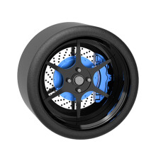 Carlomo 1/64 Scale S-Class Alloy Wheels Rubber Tires with Axles Detail Up Kits (4pcs/1 Kit) Modified Parts for 1:64 Diecast Model Cars (S08-C)