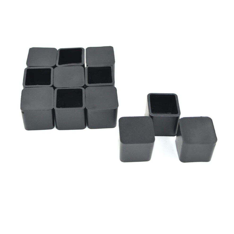 Spzcdza 4/5 Inch Rubber Square Feet Furniture Table Chair Leg Foot Cover Caps Chair Leg Floor Protectors Prevent Scratches Wood Floor Protector 12Pc 613852221174