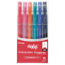 Pilot Frixion Fineliner Uitwisbare Stiften, Fijne Punt, Assorti 6 Kleuren Set (Sffl-72F-6C)