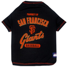 MLB SAN Francisco Giants Dog T-Shirt Medium. - Licensed Shirt for Pets Team Colored with Team Logos. - Premium Stretchable Materials for The Com