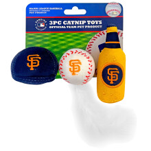 BEDSTE PUSH KATTELEGETJ - MLB SAN FRANCISCO GIANTS Komplet st med 3 stykker kattelegetj fyldt med frisk katteurt. Indeholder: 1 baseball kaske