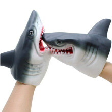 Gemini & Genius Shark Hand Puppet Toys For Kids zwembad Badbad Toys Soft Rubber Realistische Great White Sharks Puppets Rolspel Toys Marine Anima