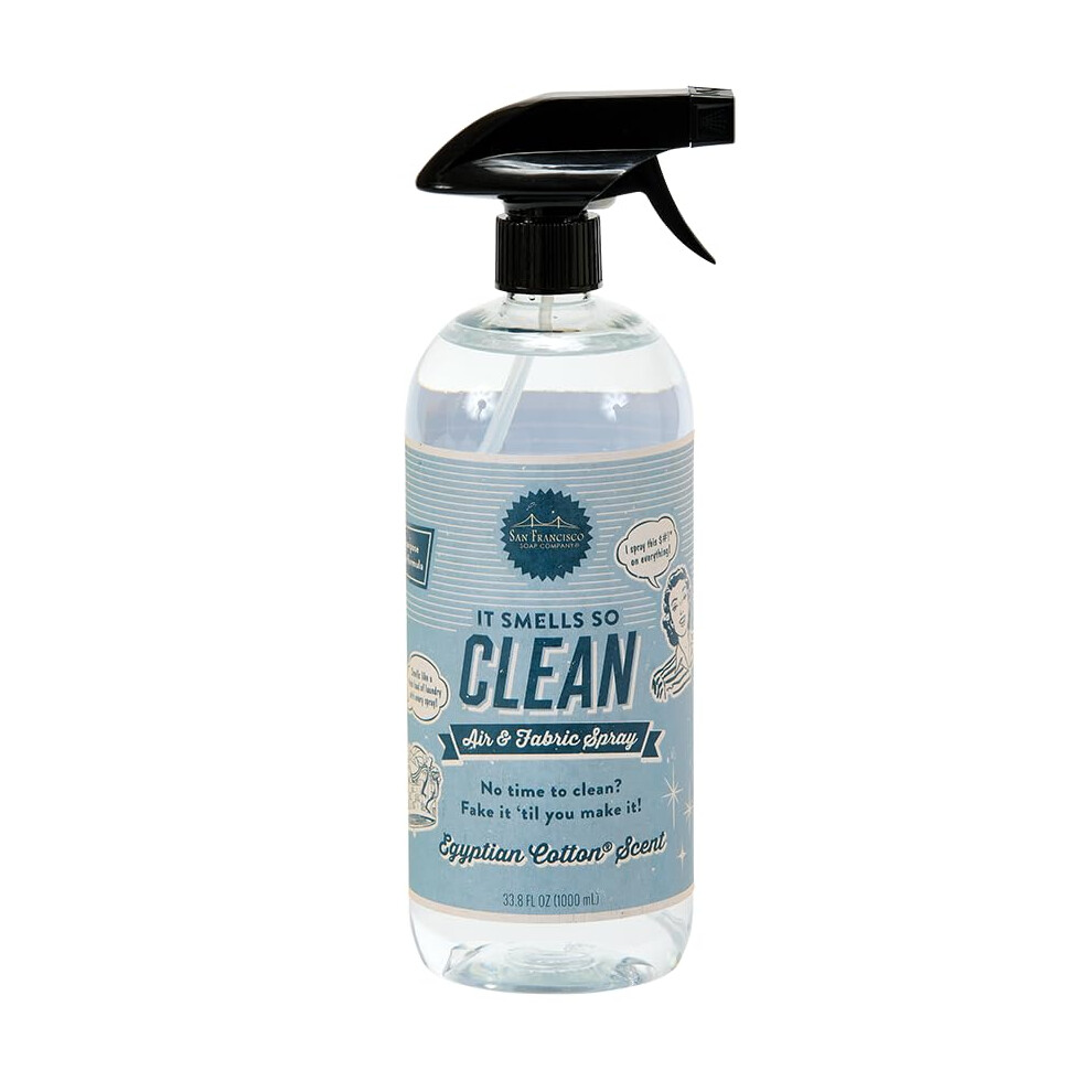 San Francisco Soap Company Smells So Clean Linen Spray | Egyptian Cotton | 33.8 fl oz | Fresh Spray | Multi-Purpose and Dye Free-image-OPC-PHFP2ND-NEW