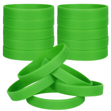 LVNRIDS 100 PCS Silicone Bracelets Wristbands for kid Sports Rubber Elastic Wristband Bracelet for Party Decorations Favors Set Pack Green