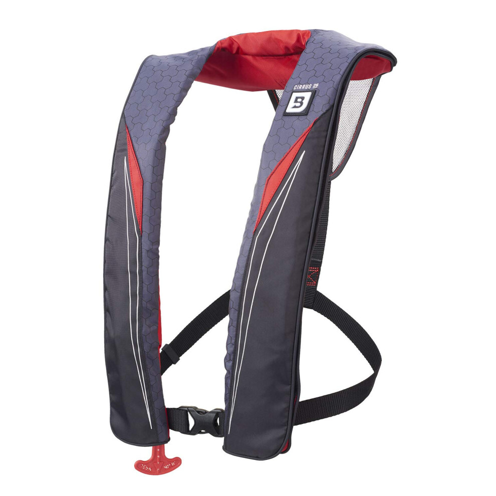 BLUESTORM Cirrus 26 Inflatable Life Jacket PFD for Adults (Nitro Red) | US Coast Guard (USCG) Approved Automatic Self Inflating Life Vest Preserver wi