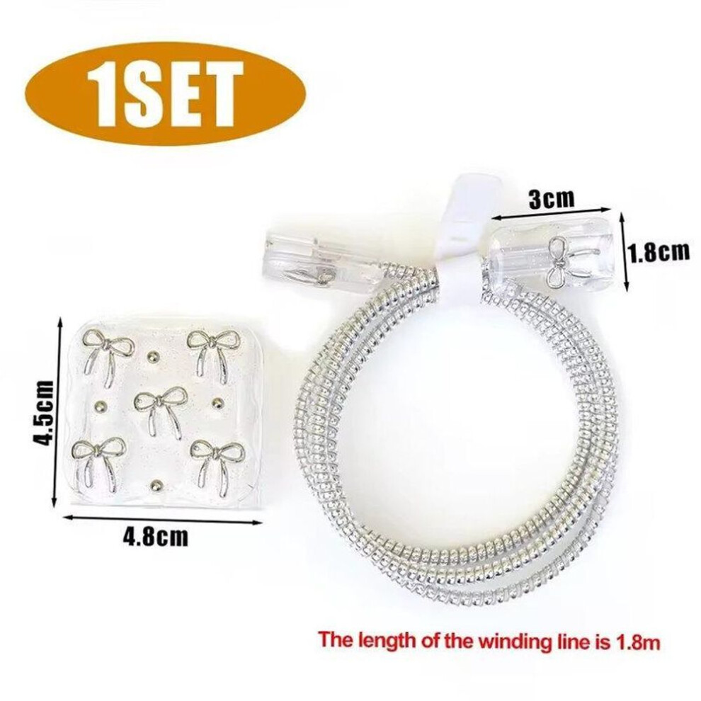 Cute 3D Clear Bowknot Usb Cable Protector Cover For Iphone 18w 20w Charger Anti Scratch Protective Case Data Line Winder Kit