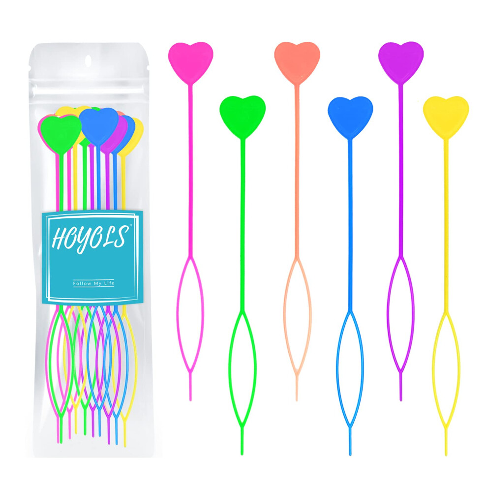 Hoyols Quick Hair Beader For Loading Beads Braid Stringer Hair Beading Tools Kit Ponytail Maker Styling Magic Topsy Tail For Kids Girls Colorful (12Pc
