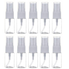 LASSUM 10 Pack 10ml/0.35oz Fine Mist Spray Bottle Clear Plastic Mini Spray Bottle for Essential Oils Makeup and Perfume