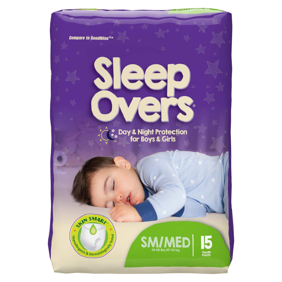 Sleepovers Absorbent Youth Underwear Small/Medium 15 Count