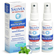 SALIVEA SPRING MACCHIO DRY EXTRA GEMLE - Spray per la bocca menta lenitiva con enzimi salivari naturali - 250 pompe (2 pacchetti)