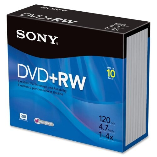 Sony Sony Branded DVD+RW Rewritable Disks