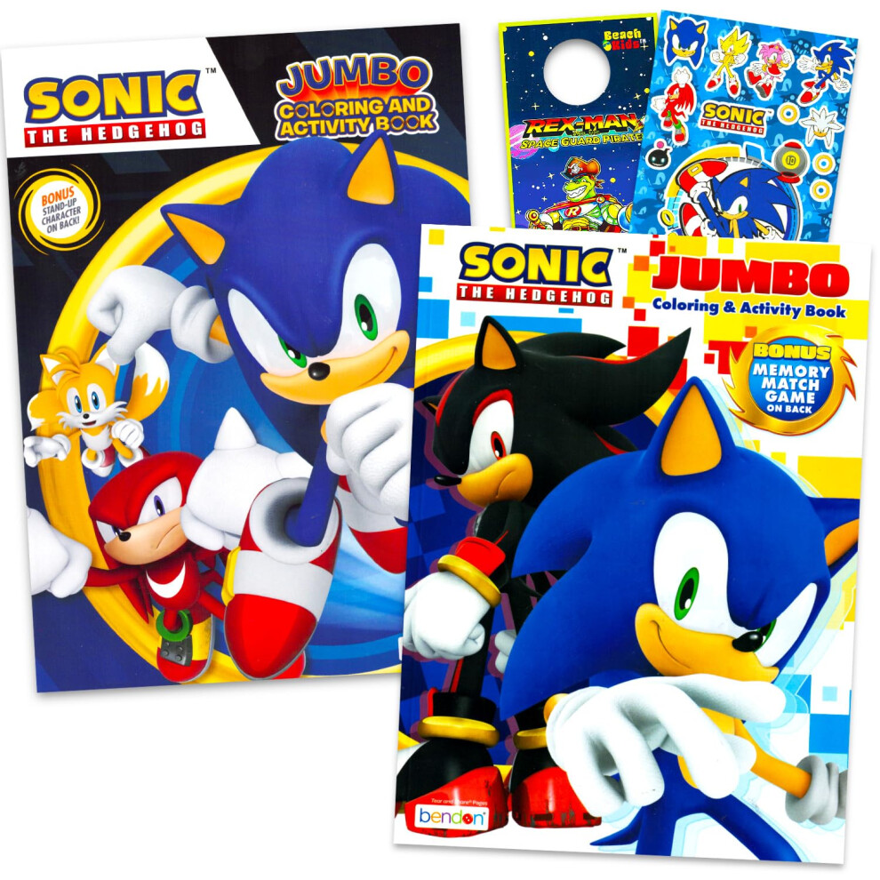 Sonic The Hedgehog Coloring Book For Kids Ages 4-8 - Bundle With Sonic And Shadow Coloring Pages Activities Games Plus Sonic Stickers More | Sonic