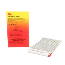 3M ScotchCode Pre-Printed Wire Marker Book SPB-03 Vinyl Coated Black Printed Numbers (10) each 1-45 White Background Highlights Characters 1