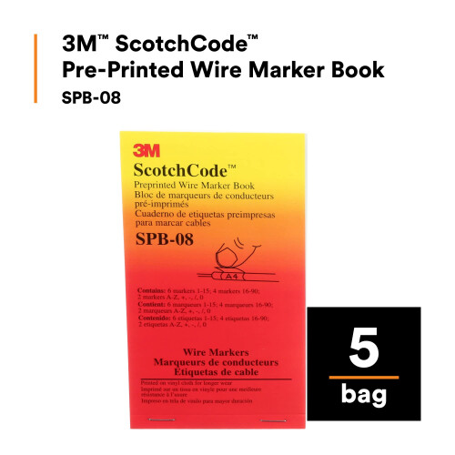 3M 3M ScotchCode Vooraf Gedrukte Draadmarkeer Boek SPB-08 1