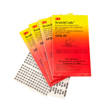 3M Pre-Printed Wire Marker Book SPB-09 black print on a white background highlights the characters