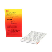 3M Pre-Printed Wire Marker Book SPB-14 Black Print on White Background