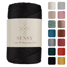 Sensy Premium 5 mm 104 Yards polyesterreb 100 % polypropylen ledning Makrame ledning 5 mm hklepose ledning Makrame reb Hklet trd Gave til stri