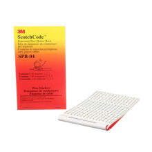 3M Pre-Printed Wire Marker Book SPB-04 black print on a white background highlights the characters