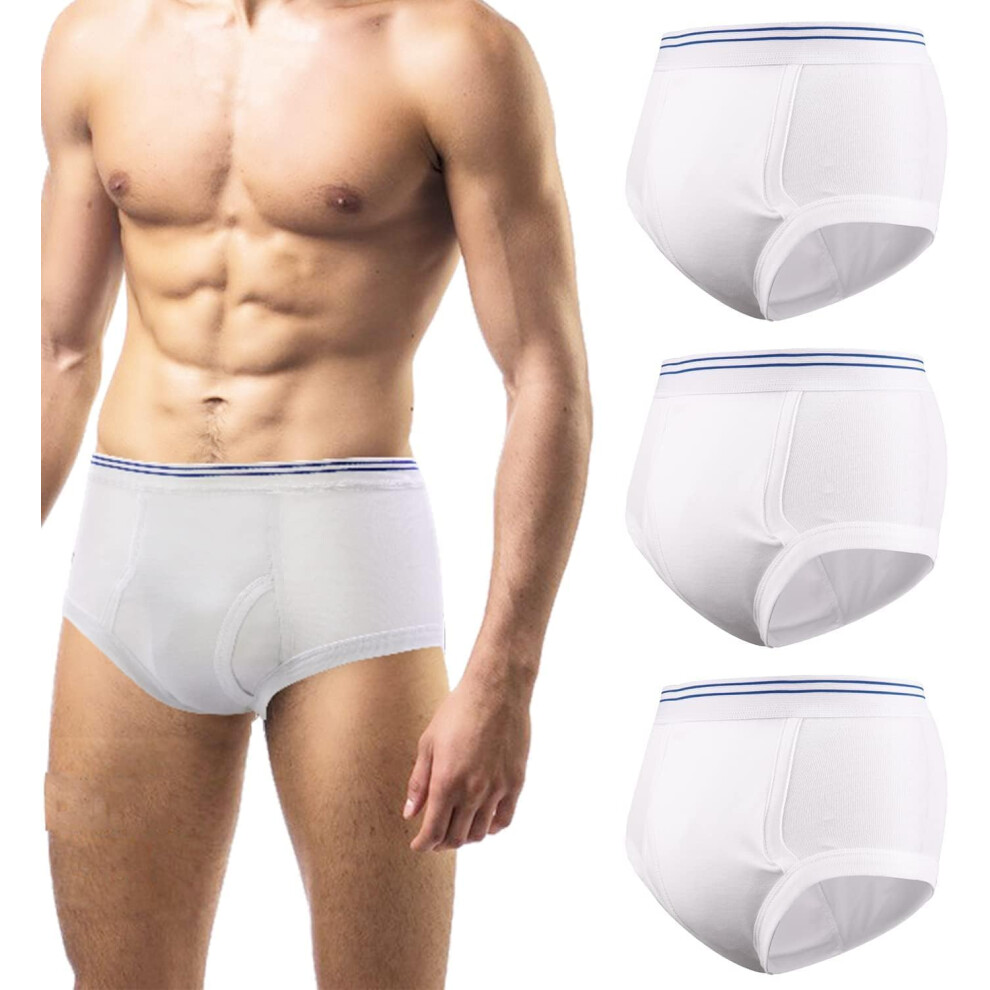 Carer Healthcare Inc Mens Incontinence Briefs 3-Packs Men's Urinary Incontinence Underwear Washable Reusable Incontinence Guards Overnight Comfortable Underwear Wit