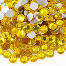 5mm Citrin Krystal Rhinestones Flad Ryg Ikke hotfix yantuo 1440 stk Citrin Rhinestone Lim fix ?delstene Bling Glitter Glassten til Nail Art Makeu