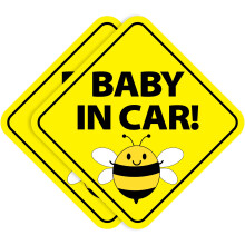 Stickios Baby on Board-klisterm?rker - Aftagelige, ikke-magnetiske malingssikre skilte til biler og vinduer - Fremstillet i USA - Baby Bee (2 vin