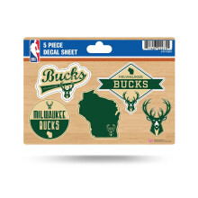 Rico Industries NBA Milwaukee Bucks 5-delig gestanst stickervel