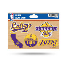 Rico Industries NBA Los Angeles Lakers 5-delig gestanst stickervel 5,00"" x 7,00""""