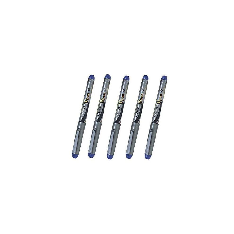 Pilot V Pen (Varsity) Disposable Fountain Pens  Blue Ink  Medium Point Value Set of 5(With Our Shop Original Product Description)