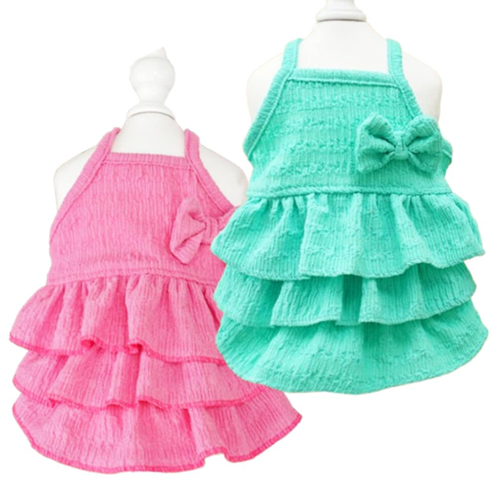 Anelekor 2 Pack Robes De Chien D' T Avec Des V Tements De Chiot Pour Fille Arc Pour Petit Chien Spring Cat Tenue Sans Manches-image