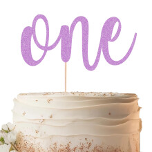 EONNCNT One Cake Topper - Lilla Glitter 1. F?dselsdagskage Udsmykning Tilbeh?r til drenge eller piger F?rste F?dselsdag Kage Topper til Baby Show