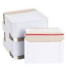 100 pakke 6,5 x 4,5 stive forsendelser med selvforseglende flap Bulk Stay Flat Papkonvolutter til forsendelse af postkortfotos (hvide) - Papposte