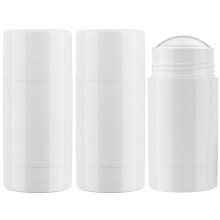 Tekson 2,5 oz tomme genopfyldelige deodorantbeholdere 3 STK Twist-UP-beholdere Tuber Tom Balm Travel til Lotion Stick (hvid)
