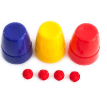 SUMAG tre kopper og bolde plastik magi tricks bolde dukker op/forsvinder N?rbillede Gimmick Comedy Kids Magic (Small - Multi-Colored)