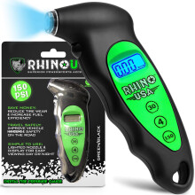 Rhino USA Digitale Bandendrukmeter 150 PSI, 4 Ranges, Ergonomisch Ontwerp met Verlichte Mond & LCD-Display