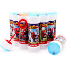 Toyland Pack of 12 Spider-Man Bubbles with Wands  2fl oz Solution & Novelty Maze Lid - Pocket Money & Party Bag Toys