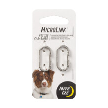Nite Ize MicroLink Haustiermarken-Karabiner, Edelstahl, Katzen- und Hundemarken-Clip, 2 Stck (1 Stck)
