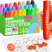 Artistro 100% de pintura de temperatura lavable para nios - 24 Marcadores de pintura no txicos para nios - Pegues de color con diseo Twist Pgina