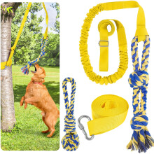 XiaZ Tauziehen-Hundespielzeug, interaktives Hundespielzeug, Bungee-Hngeleine mit 2 Kauseilspielzeugen, strapazierfhig, fr Welpen, Outdoor-Aktivit