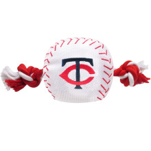 MLB MINNESOTA TWINS Baseball-Seilspielzeug fr HUNDE & KATZEN. Robustes Nylon, sportliches Baseball-Design, robuste Seile mit innerem Quietscher