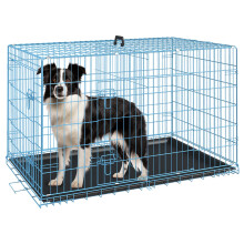 FDW hondenbench voor middelgrote honden 36 inch opvouwbare metalen draadhuis kooi dubbele deur met scheidingspaneel binnen buiten kennel lekvrije