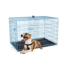FDW hondenbench voor middelgrote honden 36 inch opvouwbare metalen draadhuis kooi dubbele deur met scheidingspaneel binnen buiten kennel lekvrije