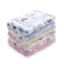 1 pakke 3 tpper Superbldt Fluffy Premium sdt elefantmnster kledyrstppe Flanellkast til hundehvalp Kat Bl/Pink/Gul Medium (30x20 tommer)