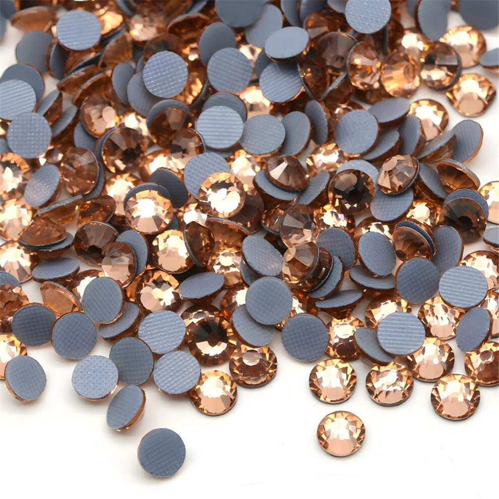 Kzkcy Hotfix Rhinestones Flatback Glass Rhinestone 1440Pcs Ss20 4.6-4.8Mm Round Gems For Nails Art Glitter Crystals Stone Diy Bags Clothes Shoes (Champagne)