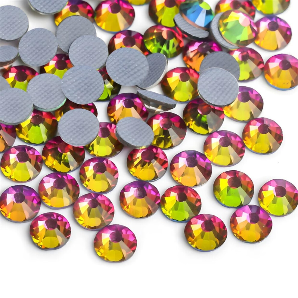 Kzkcy Hotfix Rhinestones Flatback Glass Rhinestone 3000Pcs Ss10 2.7-2.9Mm Round Gems For Nails Art Glitter Crystals Stone Diy Bags Clothes Shoes (Rainbow)