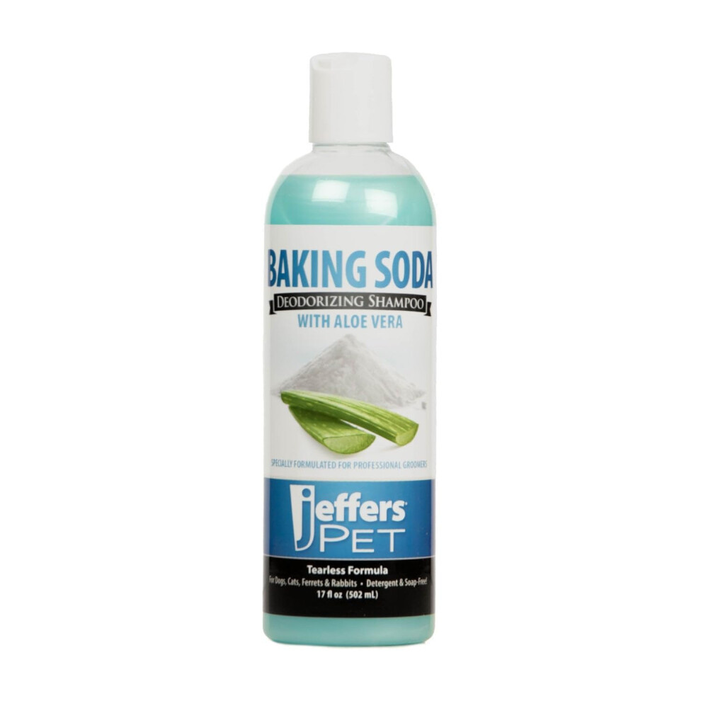 Jeffers Pet Baking Soda Pet Shampoo - Deodorizing Dog & Cat Wash with Aloe Vera Deep Cleansing & Odor Control Gentle for Sensitive Skin Home Groomi