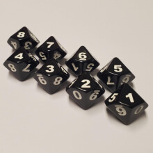 Spindown d10 terninger (8 Pack) Fantastisk til Magic: The Gathering
