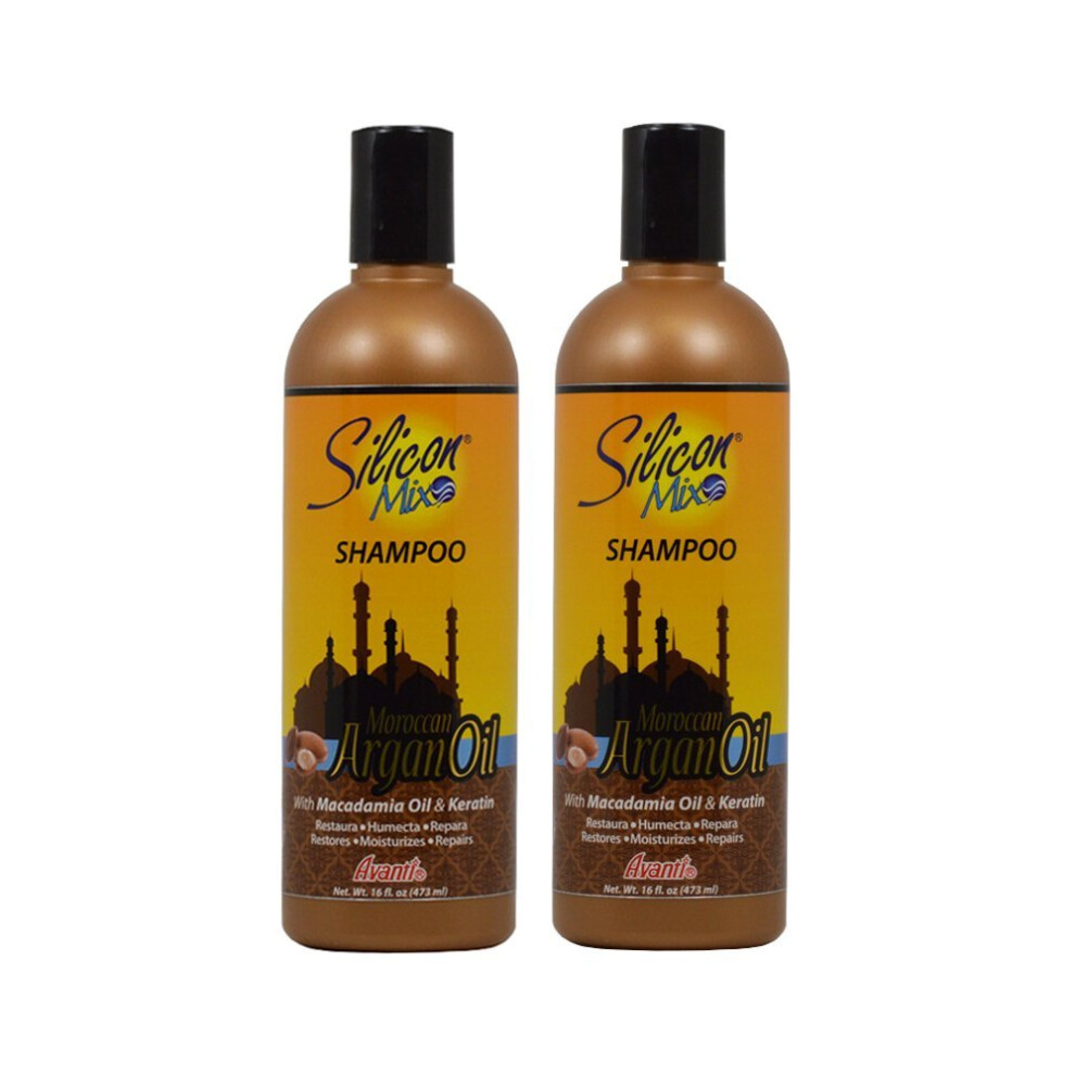 Silicon Mix Moroccan Argan Oil Shampoo 16Oz """"Pack Of 2""""