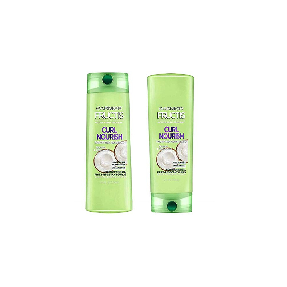 Garnier Fructis Haircare - Curl Nourish - Sulfate-Free Shampoo (12.5 Fl) & Conditioner (12 Fl) Set - One Set