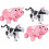 Inflar porcos e vacas - conjunto de 4 insuflveis ????para animais de fazenda de curral 24 polegadas 17 polegadas (2 porcos 2 vacas) 1