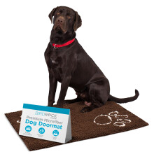 BIRDROCK Home Chenille Hunde-drmtte - Absorberende overflade til at holde gulvene rene, skridsikker bund for sikkerhed Ultra-bld og holdbar Id
